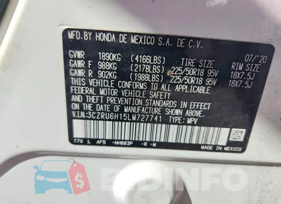 3CZRU6H15LM727741 Photo# 13