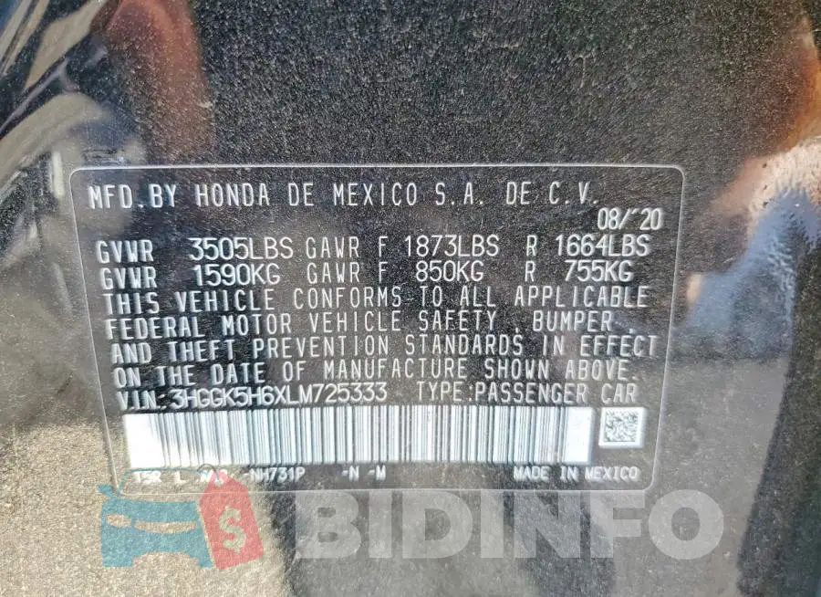 3HGGK5H6XLM725333 Photo# 12