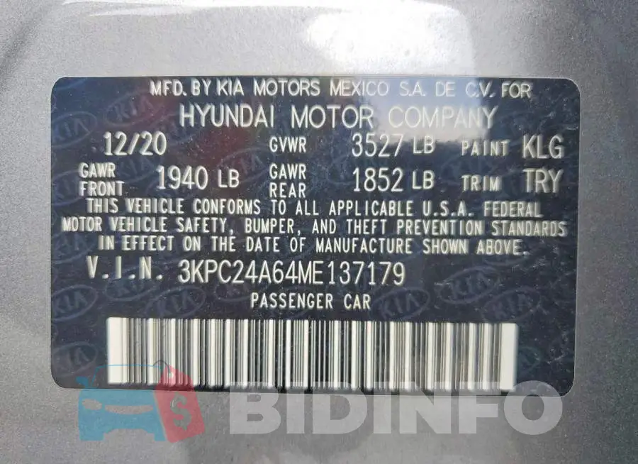 3KPC24A64ME137179 Photo# 12