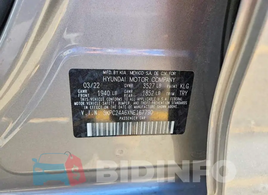 3KPC24A6XNE167790 Photo# 13