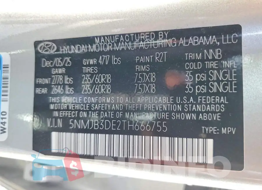 5NMJB3DE2TH666755 Photo# 13