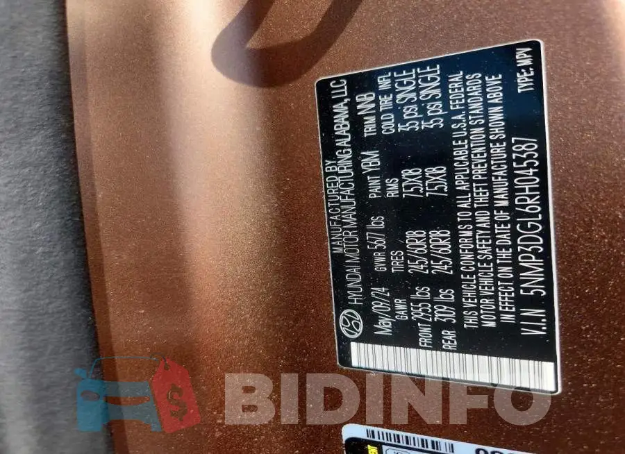 5NMP3DGL6RH045387 Photo# 13
