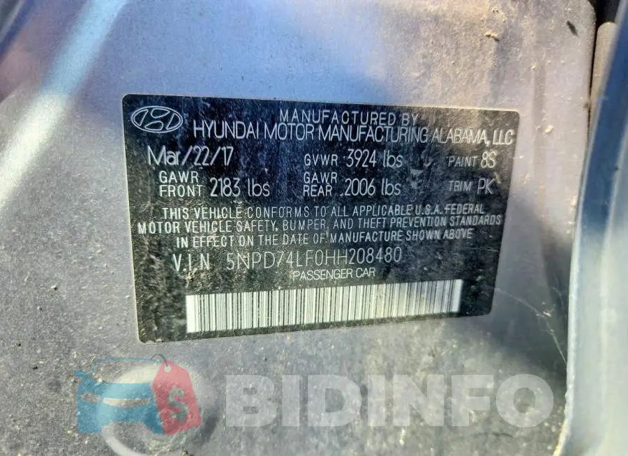5NPD74LF0HH208480 Photo# 12