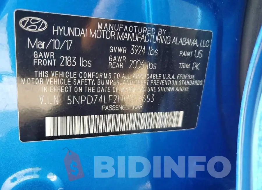 5NPD74LF2HH203653 Photo# 12
