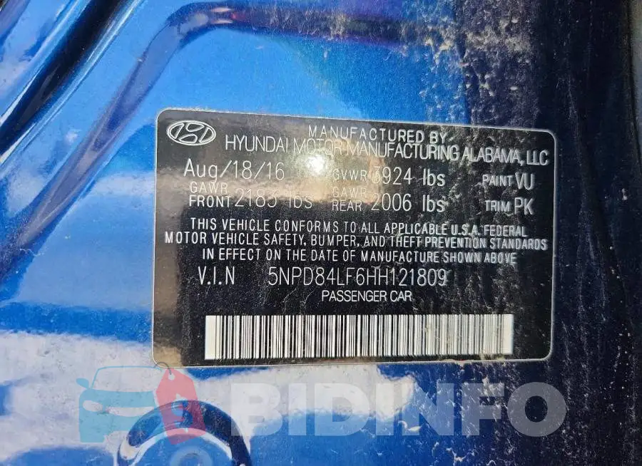 5NPD84LF6HH121809 Photo# 12