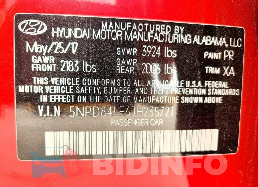 5NPD84LF6JH235721 Photo# 12