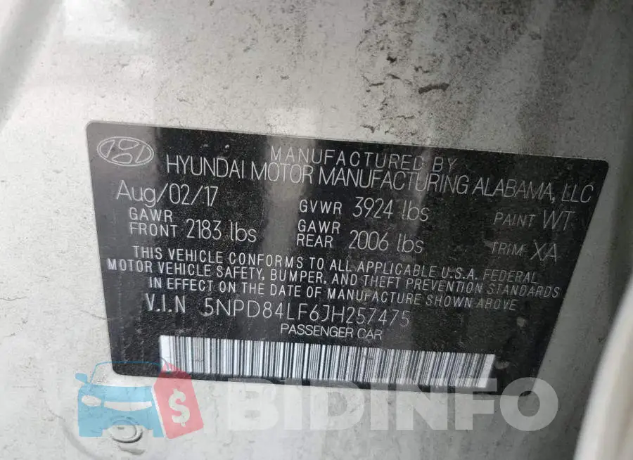 5NPD84LF6JH257475 Photo# 12