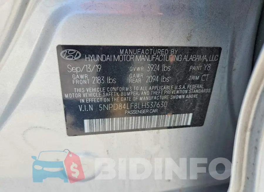 5NPD84LF8LH537630 Photo# 13