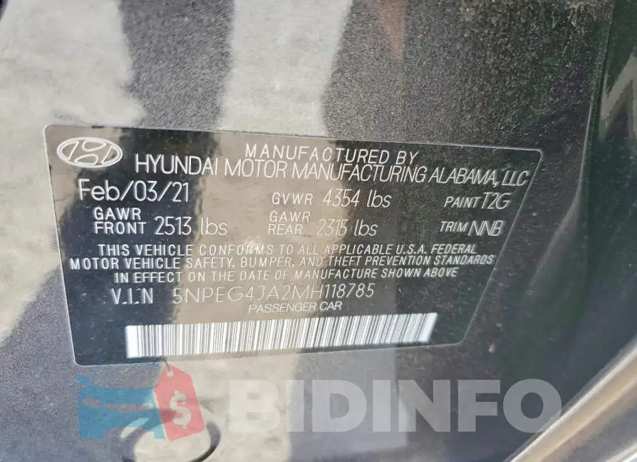 5NPEG4JA2MH118785 Photo# 12