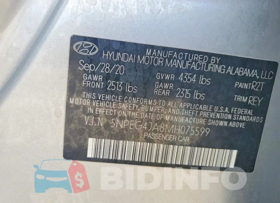 5NPEG4JA8MH075599 Photo# 12