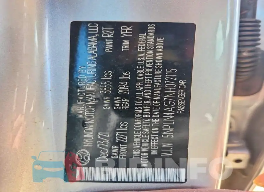 5NPLN4AG7NH072115 Photo# 12
