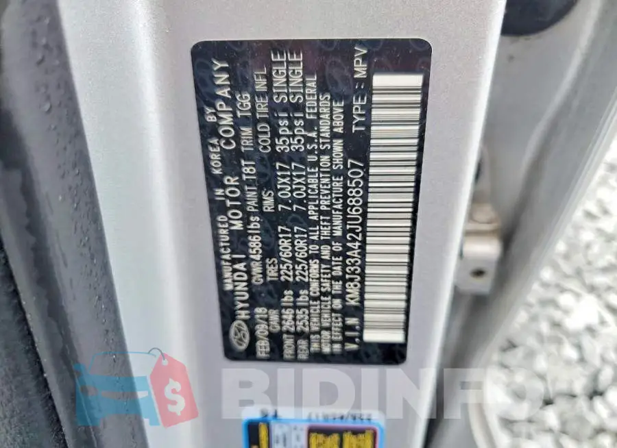 KM8J33A42JU688507 Photo# 13