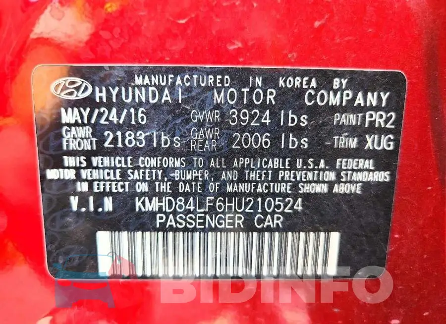 KMHD84LF6HU210524 Photo# 13