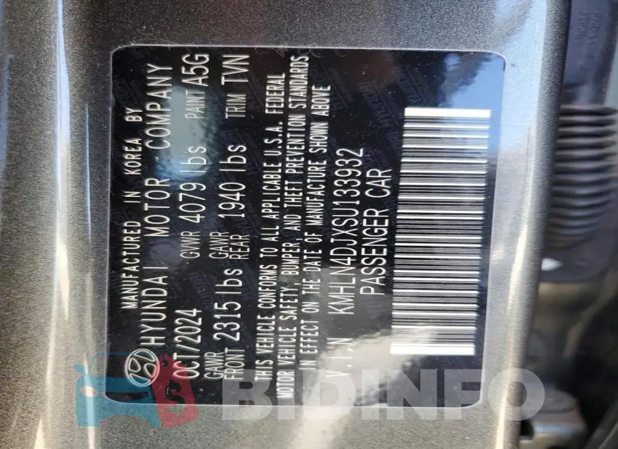 KMHLN4DJXSU133932 Photo# 12
