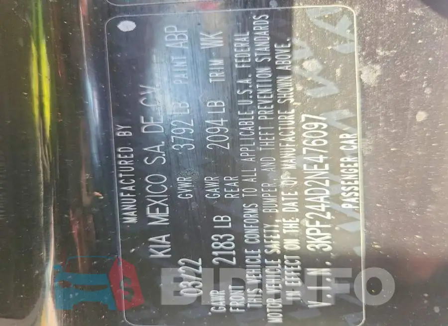 3KPF24AD2NE476097 Photo# 12