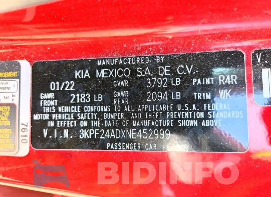 3KPF24ADXNE452999 Photo# 13