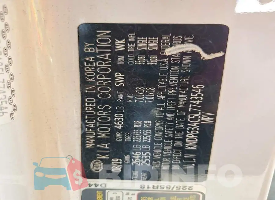 KNDP63AC5L7743546 Photo# 13