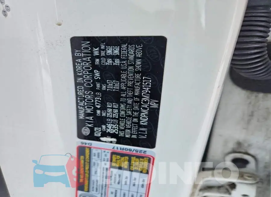 KNDPMCAC3M7941517 Photo# 13