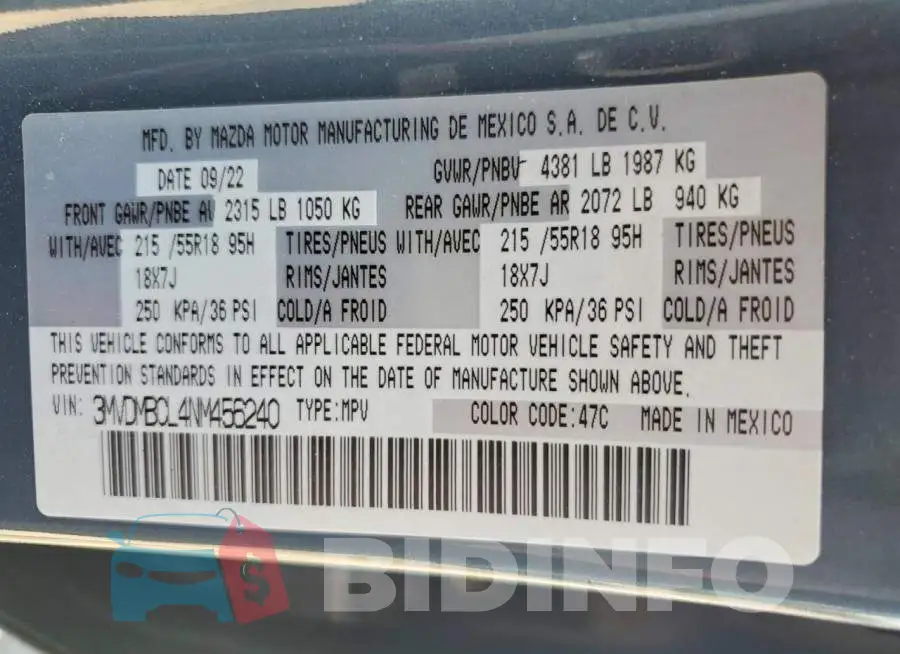 3MVDMBCL4NM456240 Photo# 13