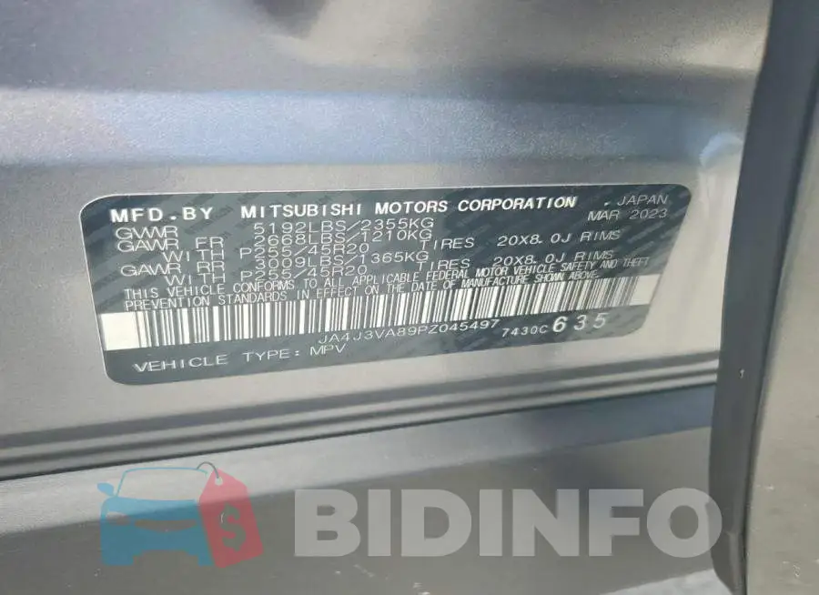 JA4J3VA89PZ045497 Photo# 13