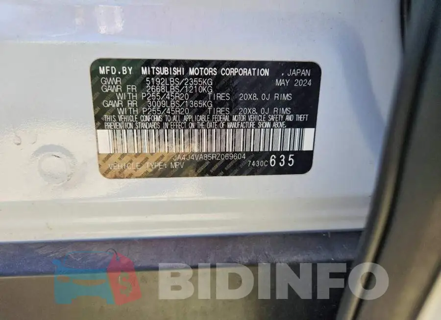 JA4J4VA85RZ069604 Photo# 13