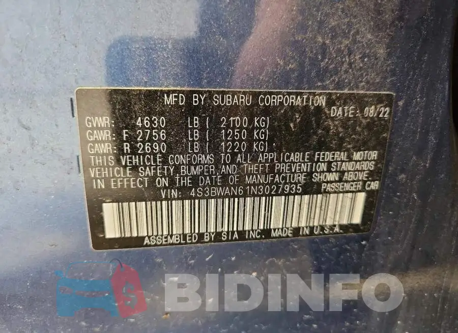 4S3BWAN61N3027935 Photo# 13