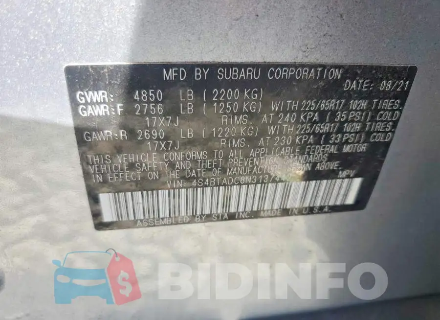 4S4BTADC8N3137442 Photo# 12