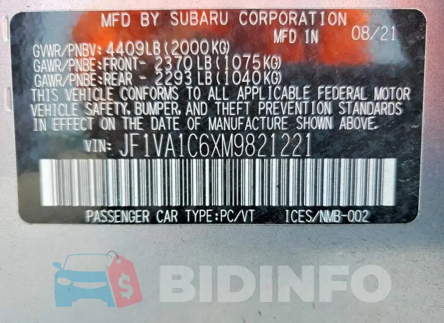 JF1VA1C6XM9821221 Photo# 12