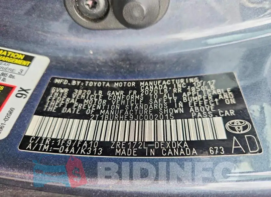 2T1BURHE9JC002015 Photo# 12