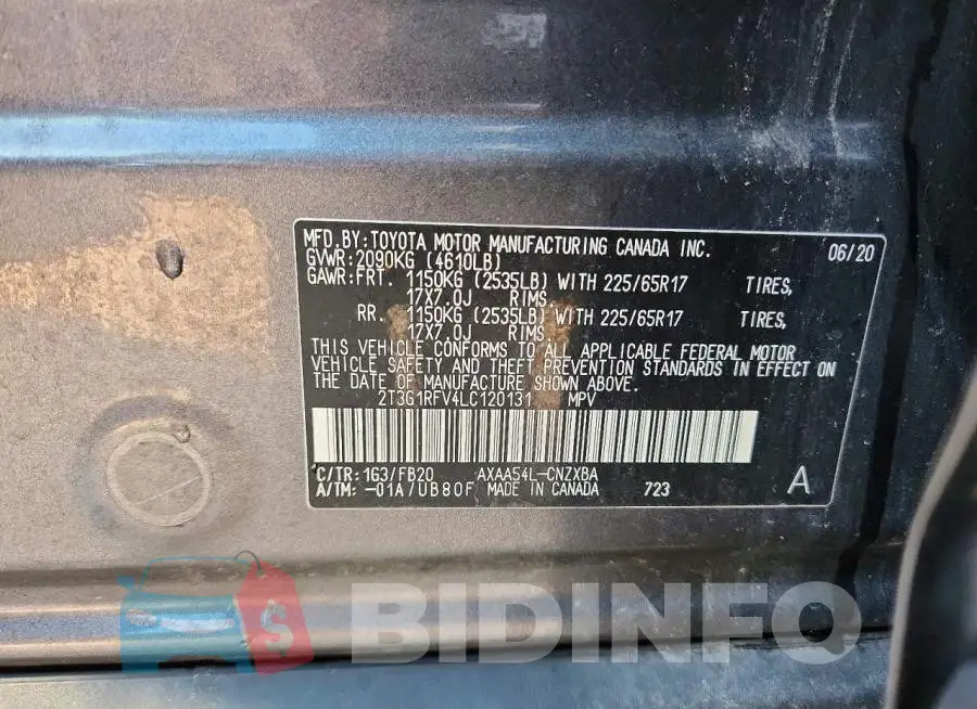 2T3G1RFV4LC120131 Photo# 13