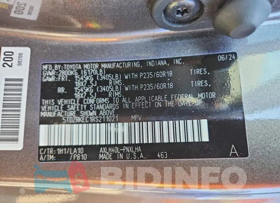 5TDZRKEC1RS211021 Photo# 14