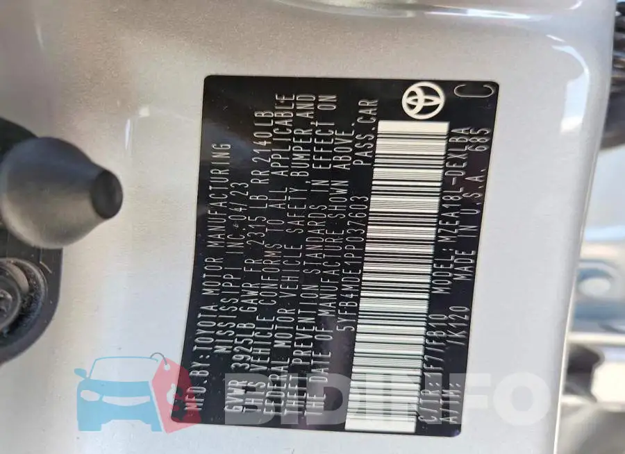 5YFB4MDE1PP037603 Photo# 12