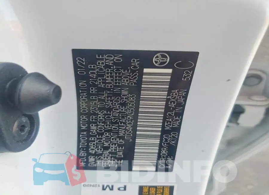 JTDS4MCE9N3505083 Photo# 12