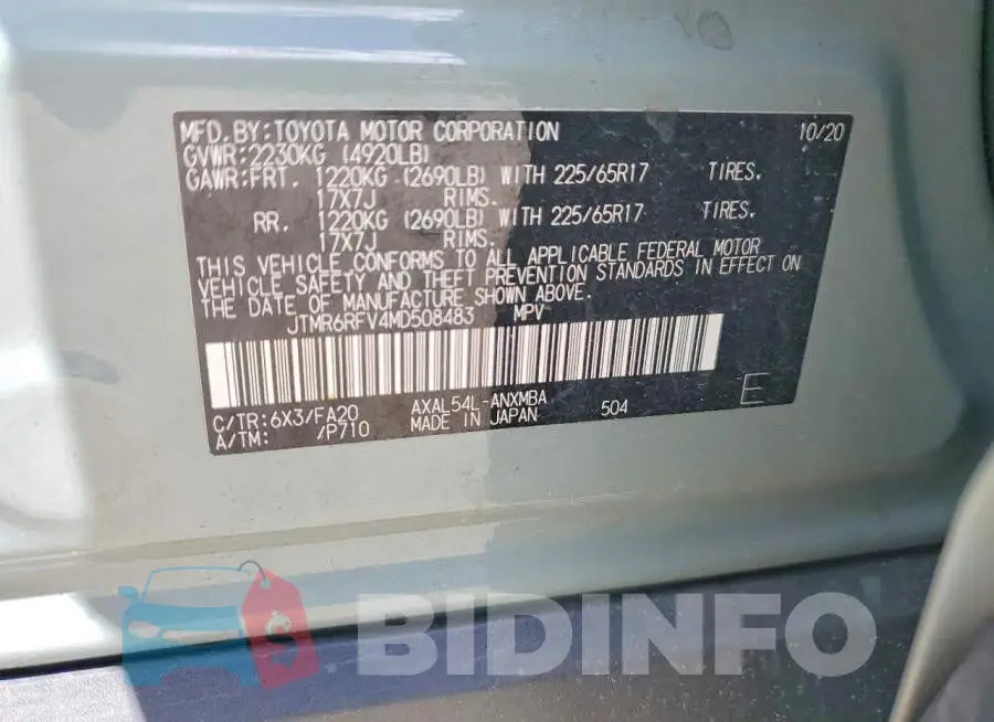 JTMR6RFV4MD508483 Photo# 13