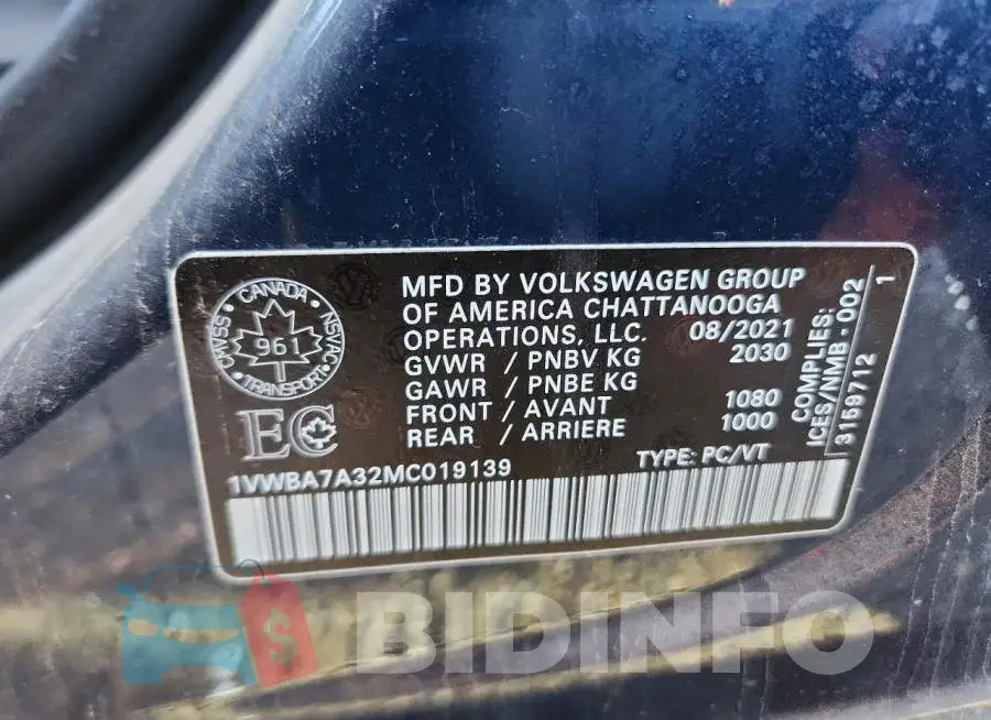 1VWBA7A32MC019139 Photo# 12
