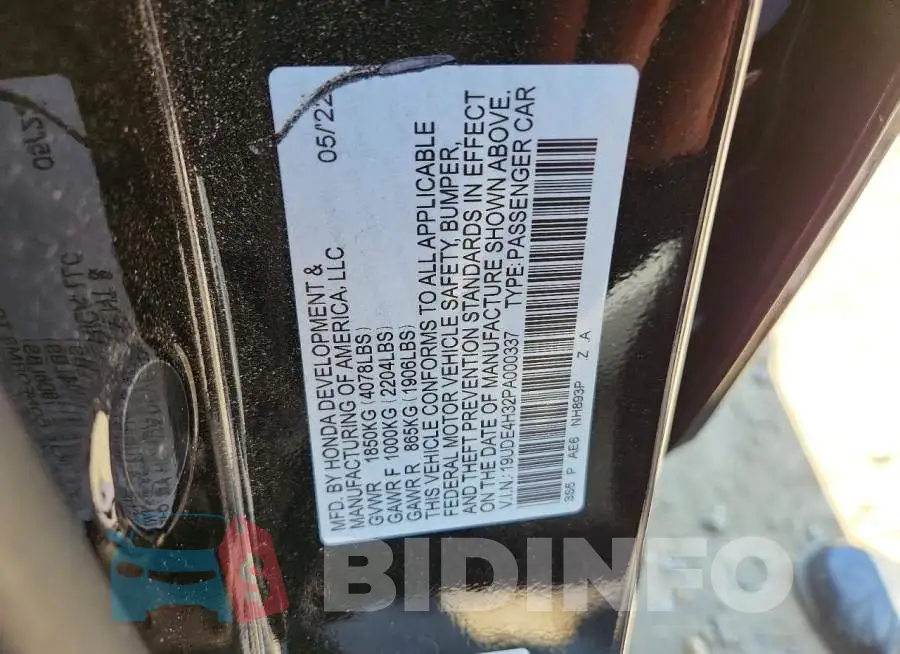 19UDE4H32PA000337 Photo# 12
