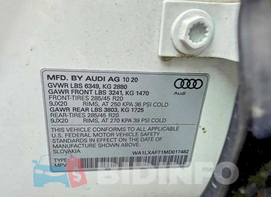 WA1LXAF71MD017482 Photo# 10