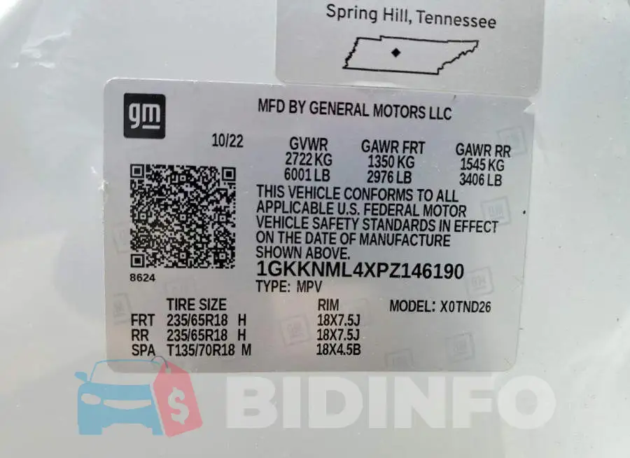 1GKKNML4XPZ146190 Photo# 14