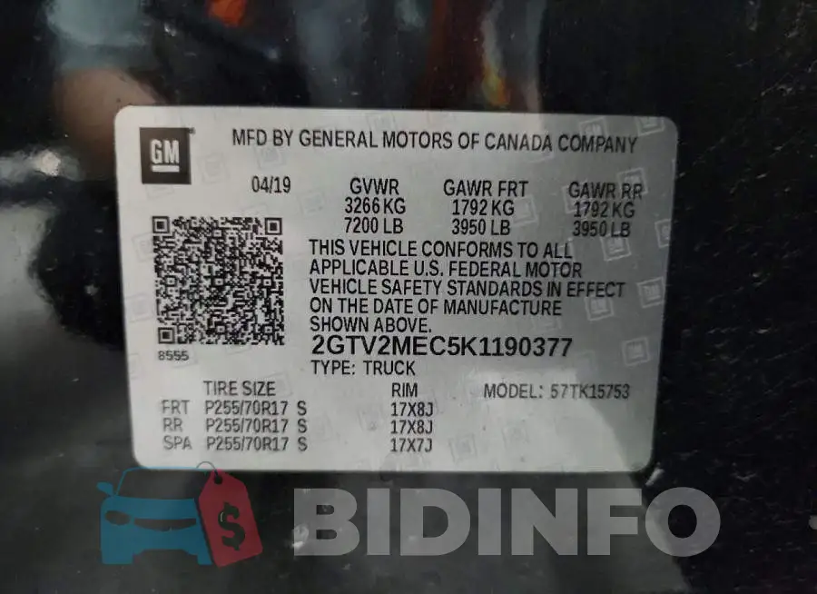 2GTV2MEC5K1190377 Photo# 12