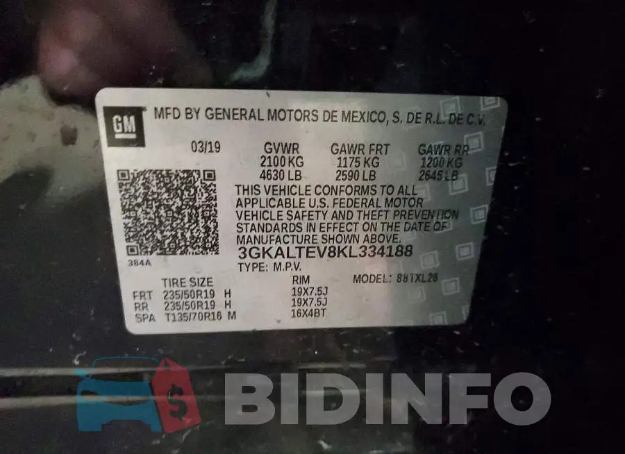 3GKALTEV8KL334188 Photo# 13