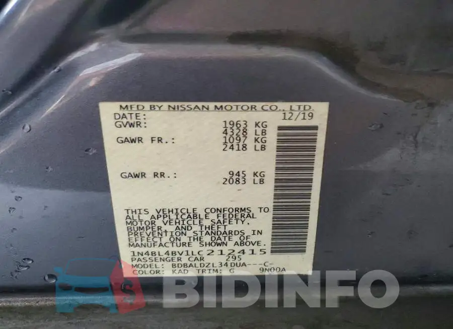 1N4BL4BV1LC212415 Photo# 12