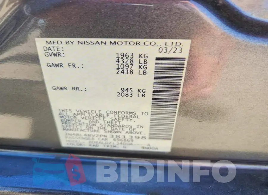 1N4BL4BV2PN381398 Photo# 13