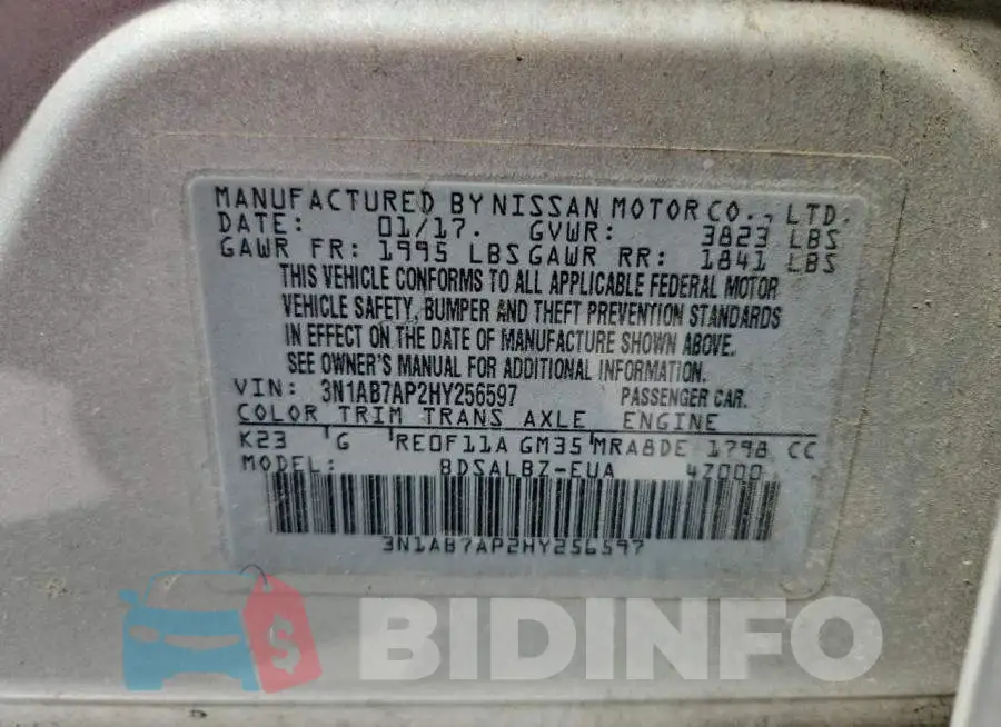 3N1AB7AP2HY256597 Photo# 12
