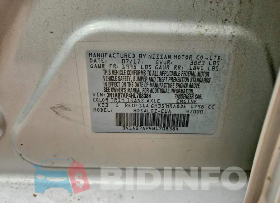 3N1AB7AP4HL708384 Photo# 13