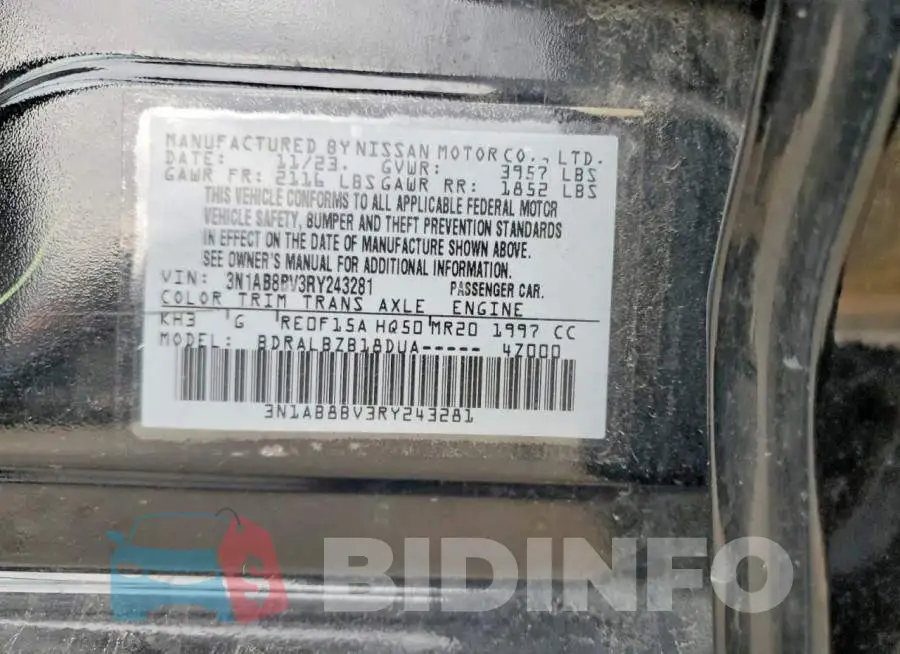 3N1AB8BV3RY243281 Photo# 12