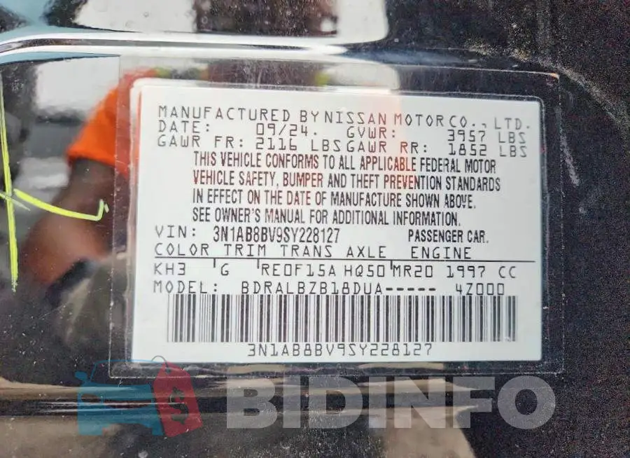 3N1AB8BV9SY228127 Photo# 13