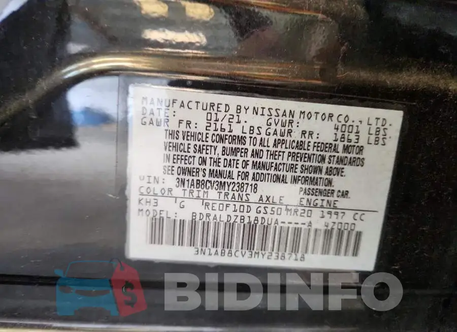 3N1AB8CV3MY238718 Photo# 12