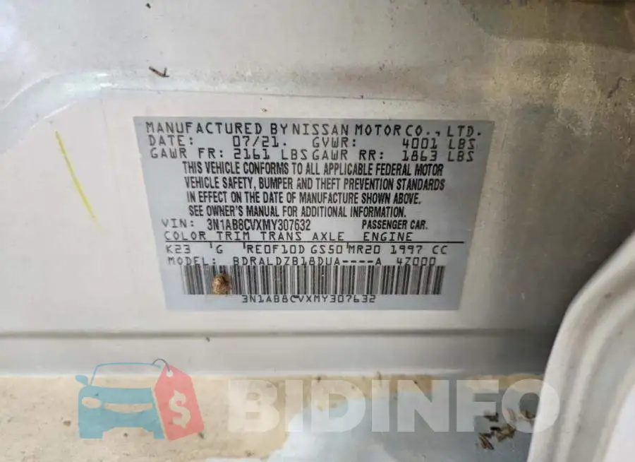 3N1AB8CVXMY307632 Photo# 13