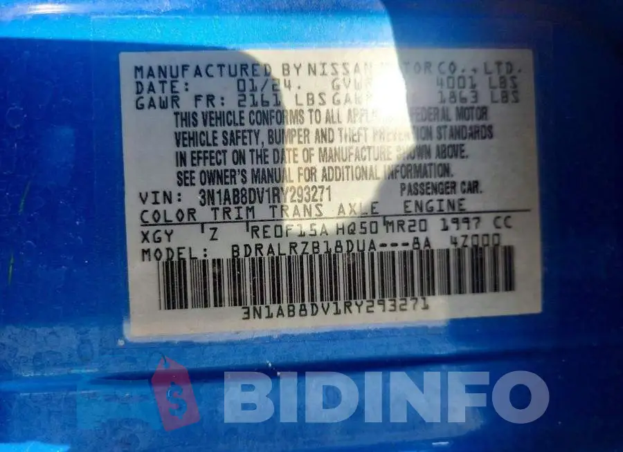3N1AB8DV1RY293271 Photo# 12