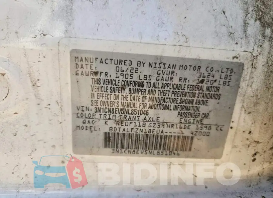 3N1CN8EV5NL851046 Photo# 12